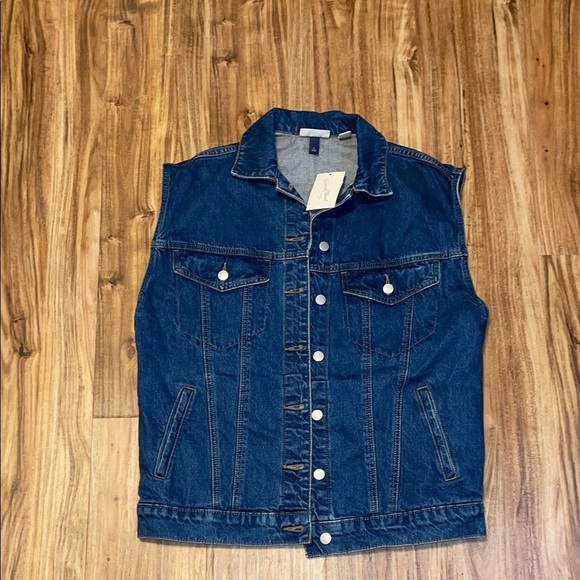 Universal Thread Women's small vest 80's Baggy Denim Medium Wash blue Jean NWT - Picture 1 of 7